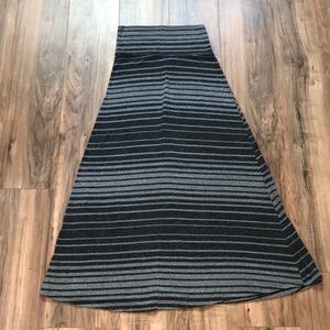 Gray striped maxi skirt